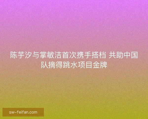 陈芋汐与掌敏洁首次携手搭档 共助中国队摘得跳水项目金牌